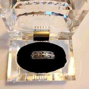 EFFY ♥️ Sterling Silver Cross Chain Look Cable Rim Band Ring Sz 8.5 💍♥️